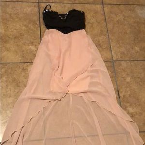 Mid dress with sheer overlay